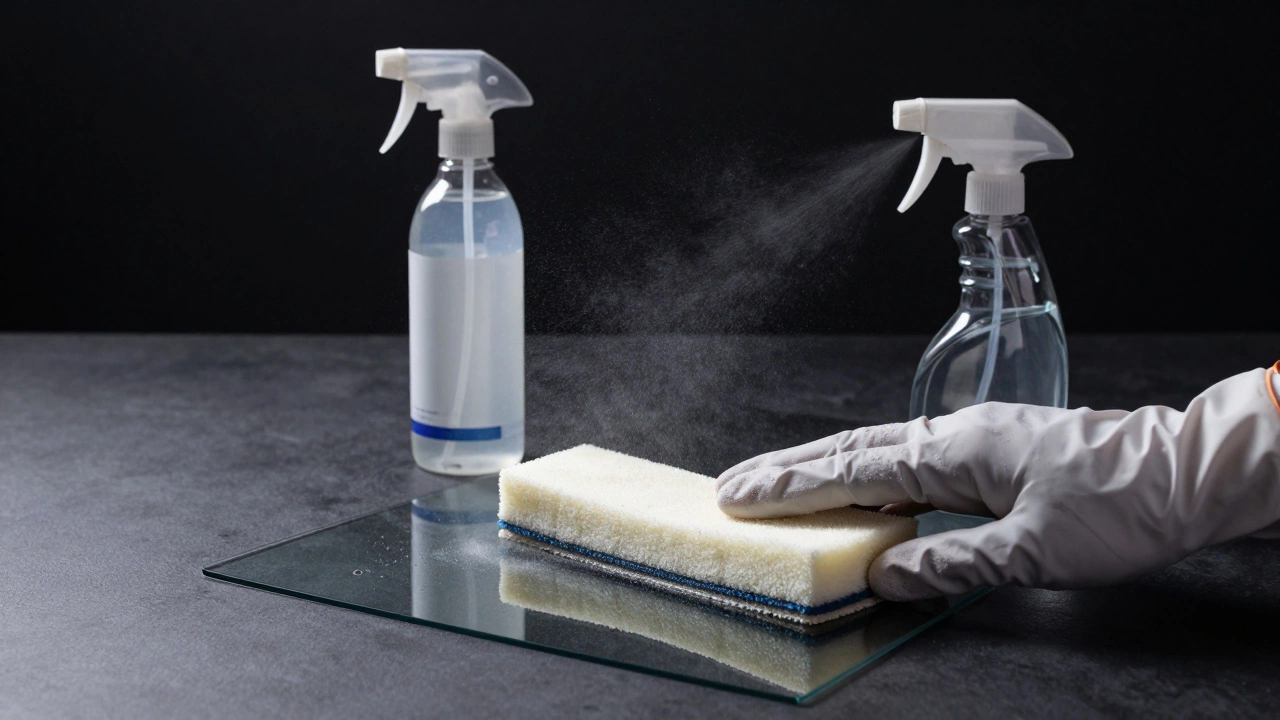 Clay bar removing contaminants from lubricated car glass