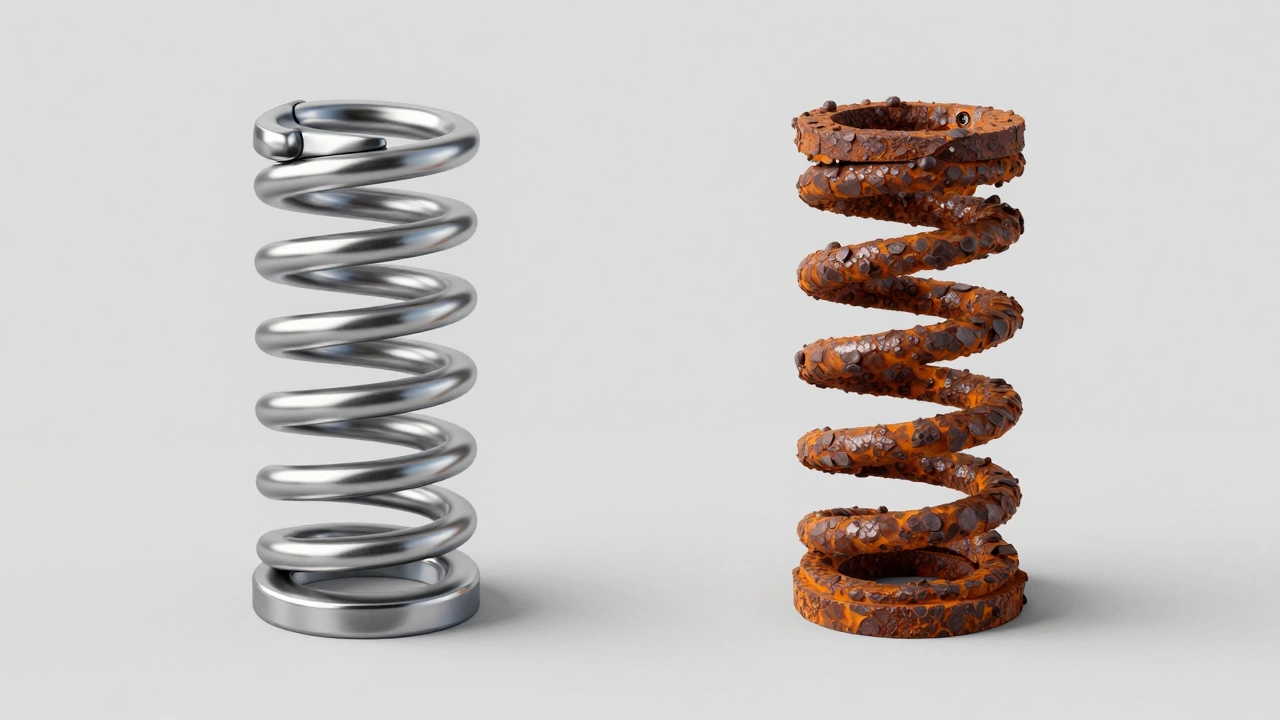 Comparison of healthy vs rusted spring